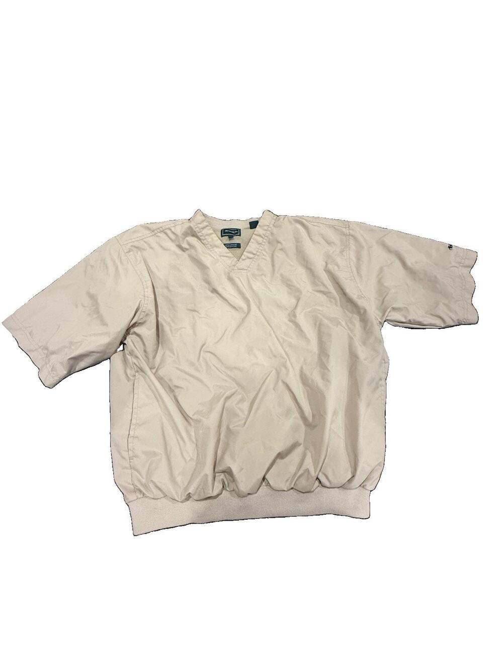 Bolle Golf Windshirt Mens Medium Beige Short Sleeve Pullover Water Resistant
